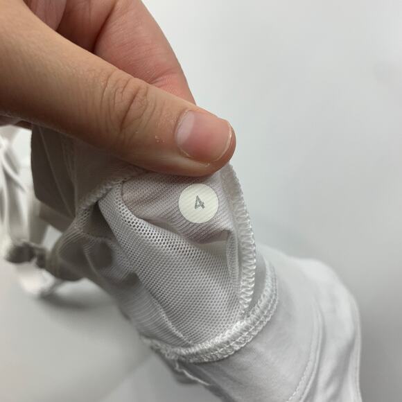 Lululemon Sports Bra Womens 4 White Longline Adjustable Thick Strap Unpadded - Picture 10 of 12